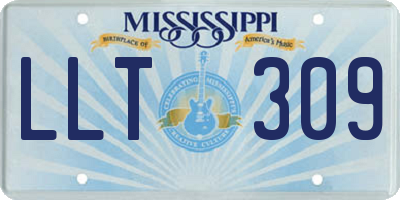 MS license plate LLT309