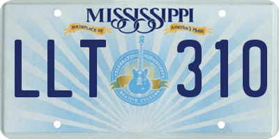MS license plate LLT310