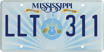 MS license plate LLT311