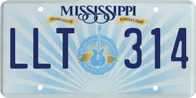 MS license plate LLT314