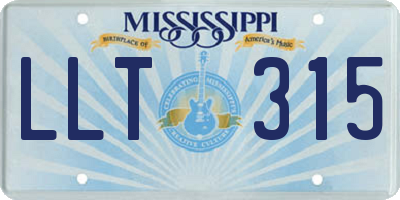 MS license plate LLT315