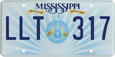 MS license plate LLT317