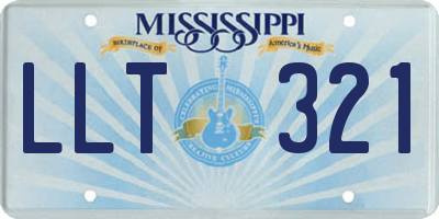 MS license plate LLT321