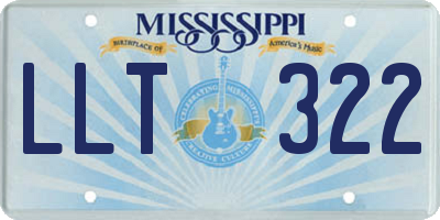 MS license plate LLT322