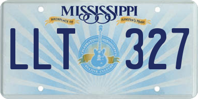 MS license plate LLT327