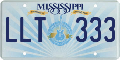 MS license plate LLT333