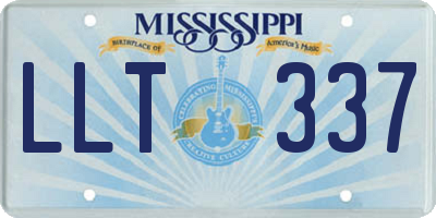 MS license plate LLT337