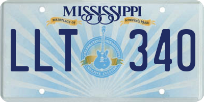 MS license plate LLT340
