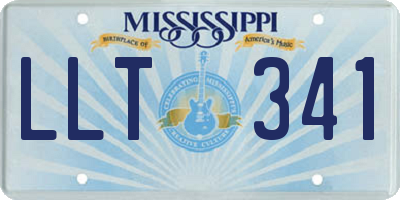MS license plate LLT341