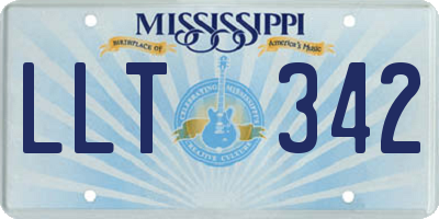 MS license plate LLT342