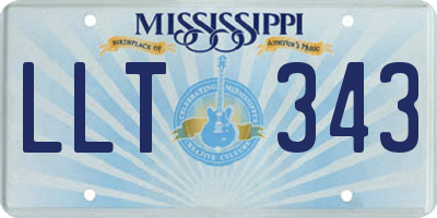 MS license plate LLT343