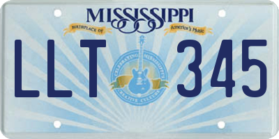 MS license plate LLT345