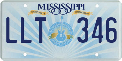 MS license plate LLT346