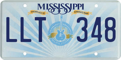 MS license plate LLT348