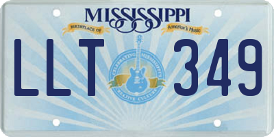 MS license plate LLT349