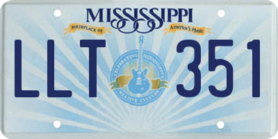 MS license plate LLT351