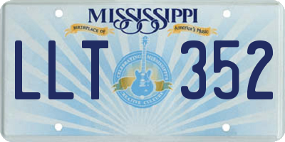 MS license plate LLT352
