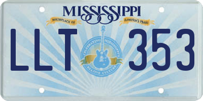 MS license plate LLT353