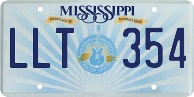 MS license plate LLT354