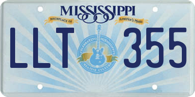 MS license plate LLT355
