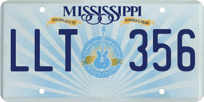 MS license plate LLT356