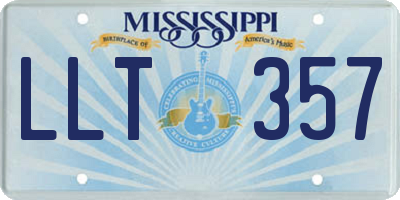 MS license plate LLT357