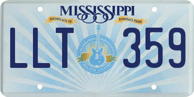MS license plate LLT359