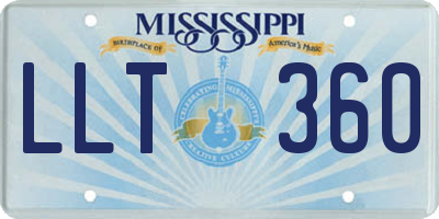 MS license plate LLT360