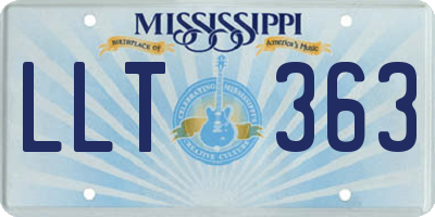 MS license plate LLT363