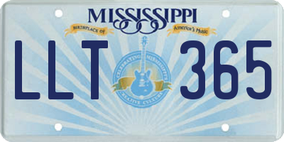 MS license plate LLT365