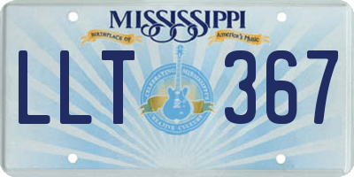 MS license plate LLT367
