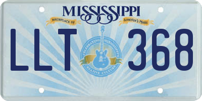 MS license plate LLT368