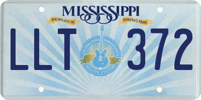 MS license plate LLT372