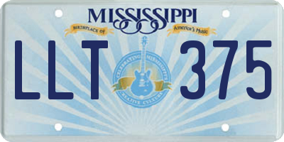 MS license plate LLT375