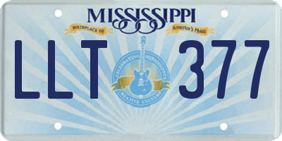 MS license plate LLT377