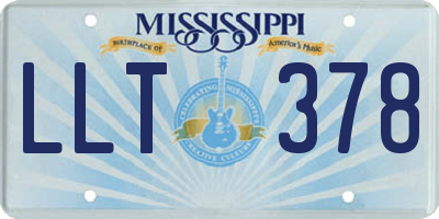 MS license plate LLT378