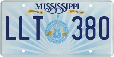 MS license plate LLT380