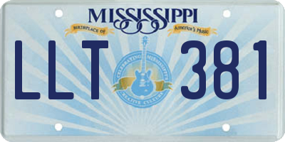 MS license plate LLT381