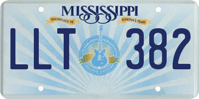 MS license plate LLT382