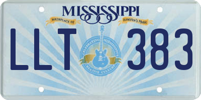 MS license plate LLT383