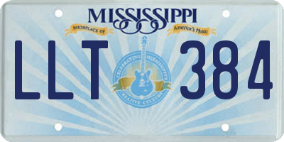 MS license plate LLT384
