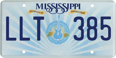 MS license plate LLT385