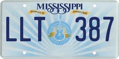 MS license plate LLT387