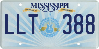MS license plate LLT388