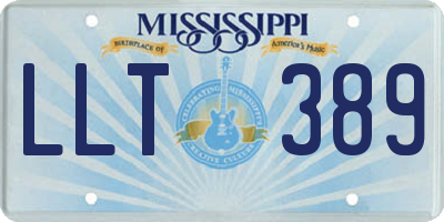 MS license plate LLT389