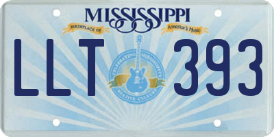 MS license plate LLT393