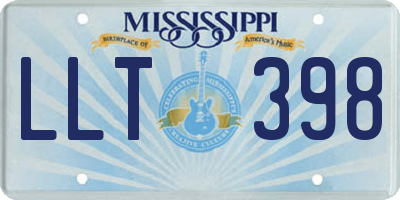 MS license plate LLT398