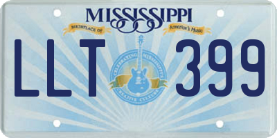 MS license plate LLT399