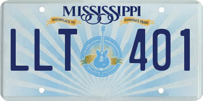 MS license plate LLT401