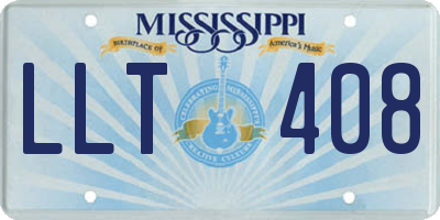 MS license plate LLT408
